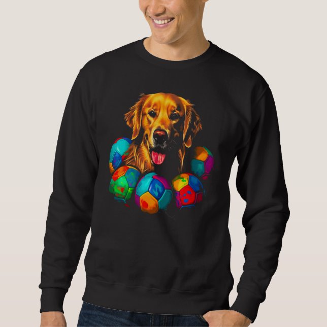 Sudadera Art Golden Retriever Dog Soccer (Anverso)