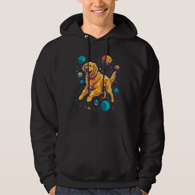 Sudadera Art Golden Retriever Dog Universe Planet (Anverso)