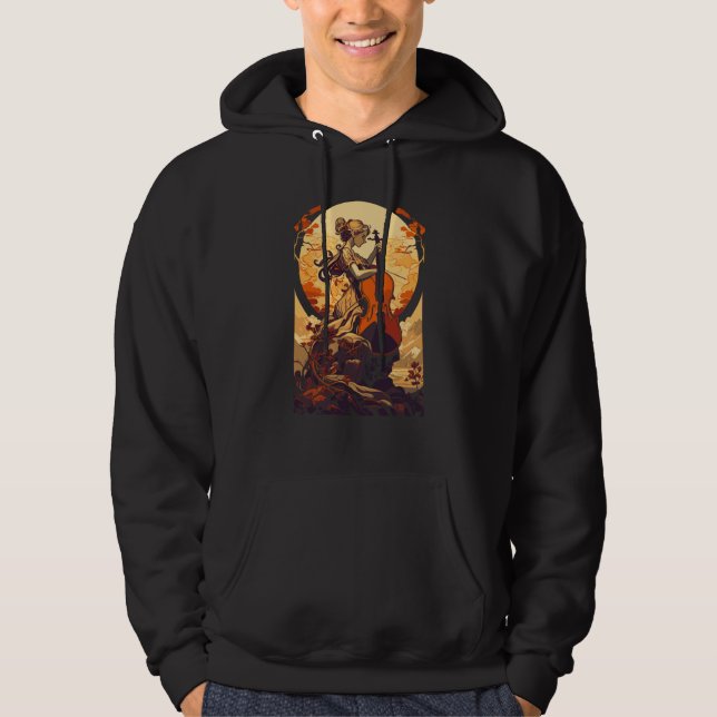 Sudadera Art Nouveau Cello Girl Beautiful Cello Player (Anverso)