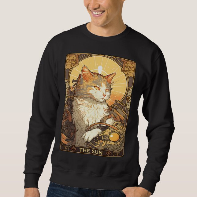 Sudadera Art Nouveau The Sun Tarot Card Cat Taro (Anverso)