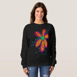 Sudadera Arte abstracto de flor funky para llevar