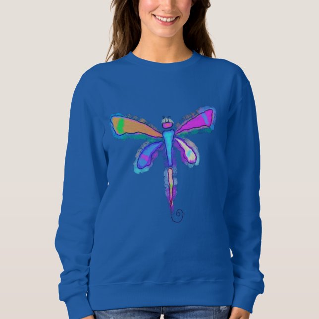 Sudadera Arte abstracto de libélula colorida para usar (Anverso)