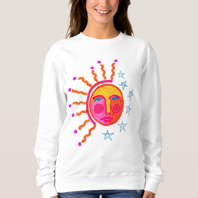 Sudadera Arte abstracto del sol y las estrellas para llevar (Anverso)