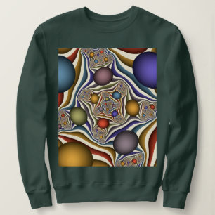 Sudadera Arte abstracto fractal moderno colorido que vuela 