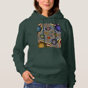 Sudadera Arte abstracto fractal moderno colorido que vuela 