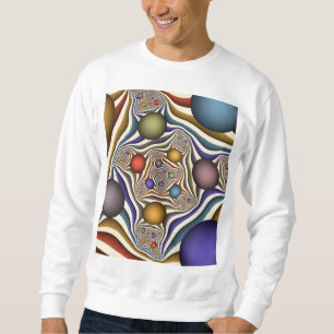 Sudadera Arte abstracto fractal moderno colorido volando