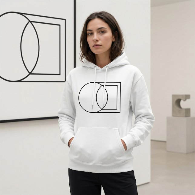 Sudadera Arte abstracto moderno de círculo cuadrado (Subido por el creador)
