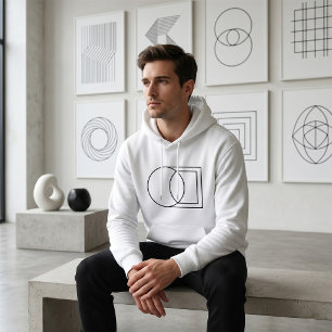 Sudadera Arte abstracto moderno de círculo y cuadrado