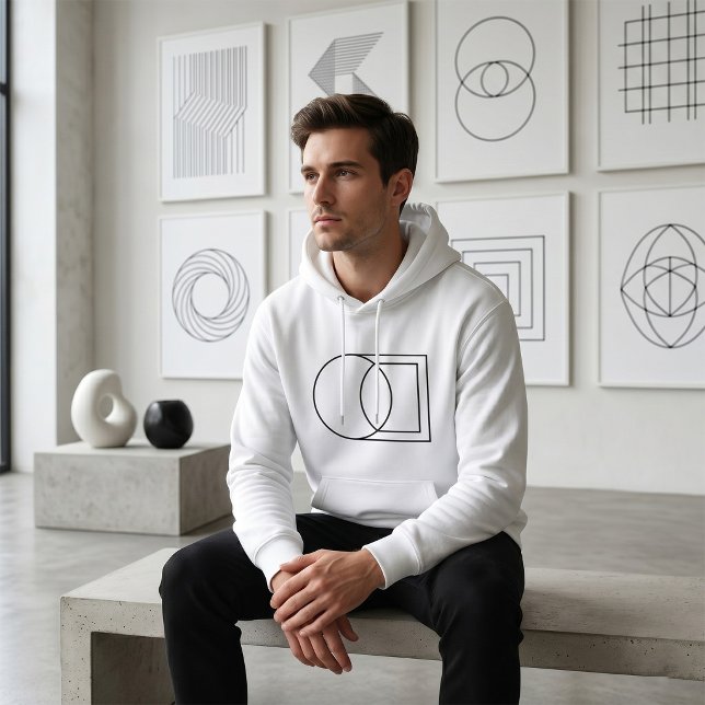 Sudadera Arte abstracto moderno de círculo y cuadrado (Subido por el creador)