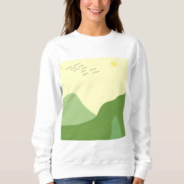 Sudadera arte abstracto paisajístico (Anverso)