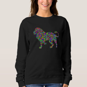 Sudadera Arte Acuarela León Abstracto Cromático León Montan