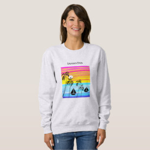 Sudadera Arte africano, vela tropical de verano