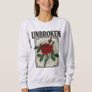 Sudadera Arte bordado de Rosa ininterrumpido