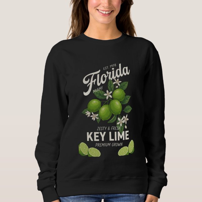 Sudadera Arte Botánico de Frutas de Lima Clásica de Florida (Anverso)