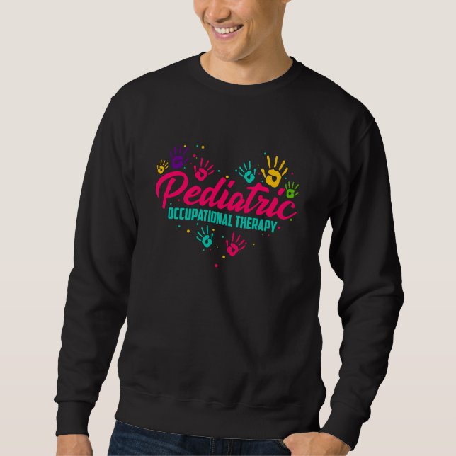 Sudadera Arte cardíaco colorido en terapia ocupacional pedi (Anverso)