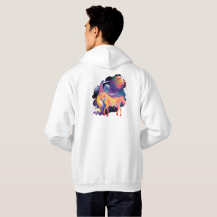 Sudadera Arte Celestial de la Doncella Cósmica y el Caballo