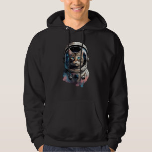 Sudadera Arte de acuarela de gato astronauta en el espacio