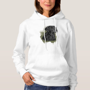 Sudadera Arte de Acuarela de Labrador Retriever Negro