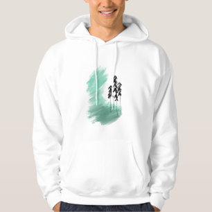Sudadera arte de árbol verde escandinavo simple moderno men