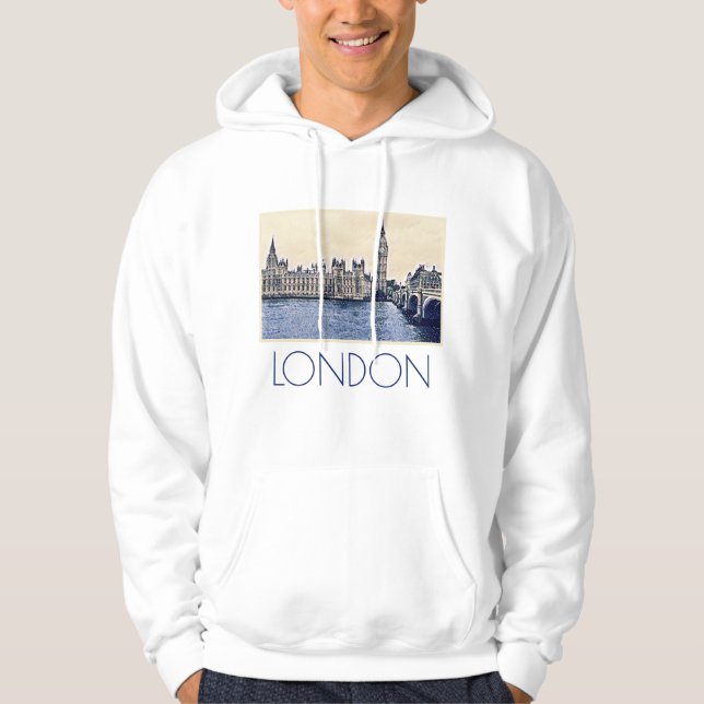 Sudadera Arte de Big Ben London Watercolor (Anverso)