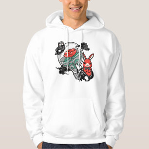 Sudadera Arte de Búho Esqueleto y Bombilla de Rosa Roja