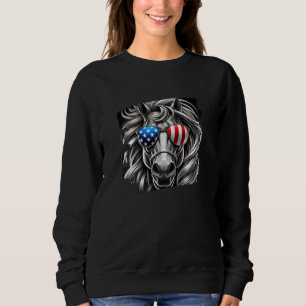 Sudadera Arte de caballo de escala de grises con gafas de s