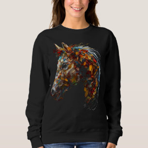 Sudadera Arte de caballo  Hojas de otoño Animal de montar C