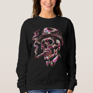 Sudadera Arte de Cigarro de Cráneo Colorido