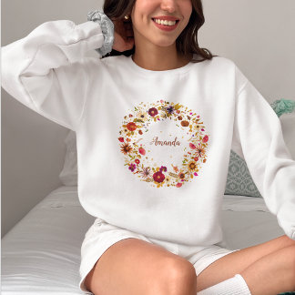 Sudadera Arte de Círculo Prensado de Flor Colorida en Flor