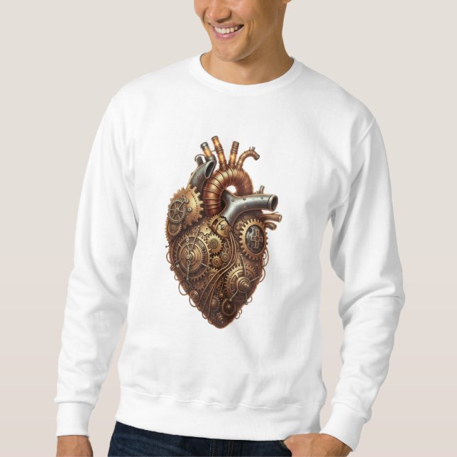 Sudadera Arte de Corazón Mecánico Cyberpunk (Anverso)