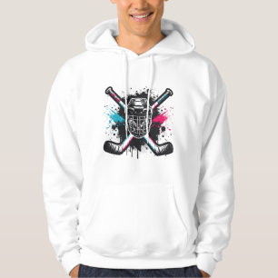 Sudadera Arte de cráneo de hockey sobre hielo con estilo de