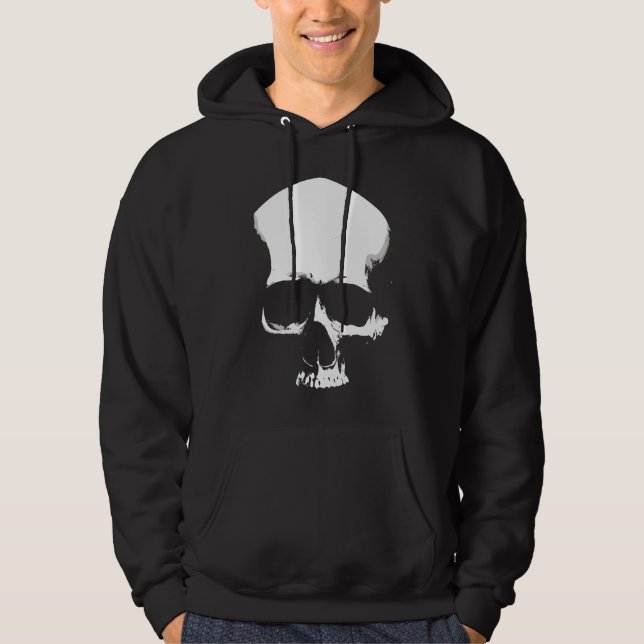 Sudadera Arte de cráneo monocromático (Anverso)