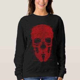 Sudadera Arte de cráneo rojo con error gráfico