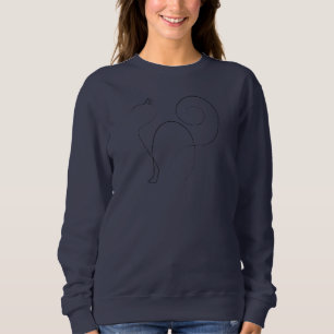Sudadera Arte de dibujo de gato en una línea