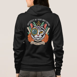 Sudadera Arte de Empoderamiento Tatuaje Tradicional Gato Mu