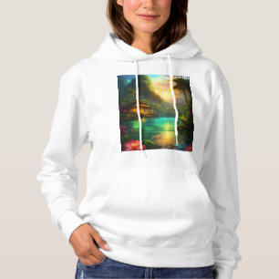 Sudadera Arte de fantasía tropical ultra realista