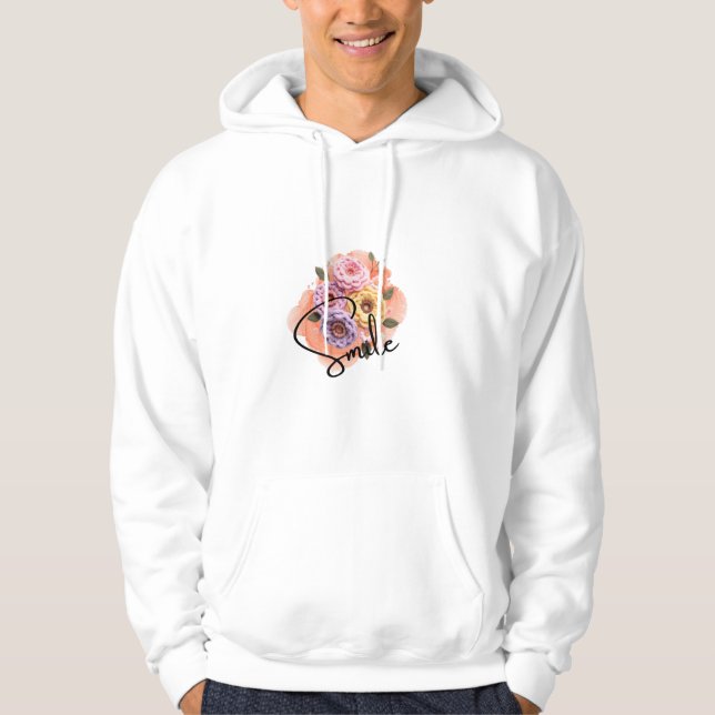 Sudadera Arte de Flores de Ganchillo Sonriente Floral (Anverso)