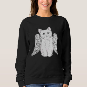 Sudadera Arte de gatito con alas de ángel para mujeres
