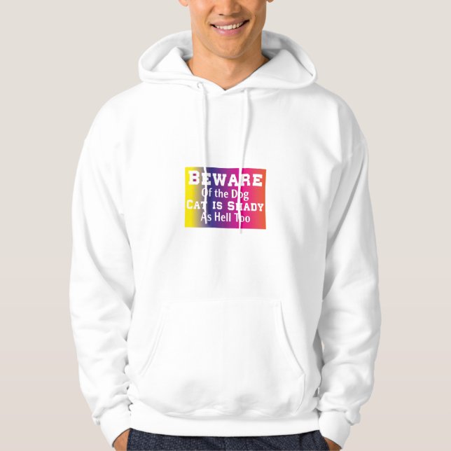 Sudadera Arte De Gato Cuidado Con El Perro (Anverso)