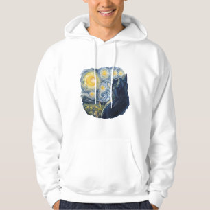 Sudadera Arte de gato de noche estrellada estilo Van Gogh a