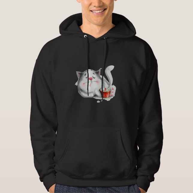 Sudadera Arte de gato dormido gatito lindo (Anverso)