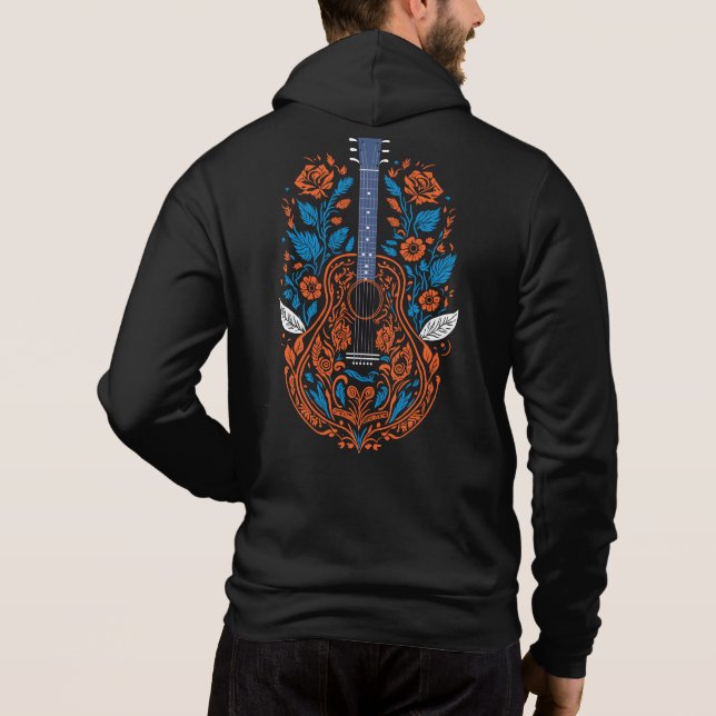 Sudadera Arte de guitarra de campo (Reverso)