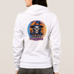 Sudadera Arte de Halloween de Bruja de Cráneo Espeluznante-