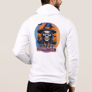 Sudadera Arte de Halloween de Bruja de Cráneo Espeluznante-