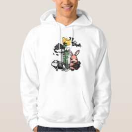 Sudadera Arte de jardín zen de murciélago esqueleto y conej