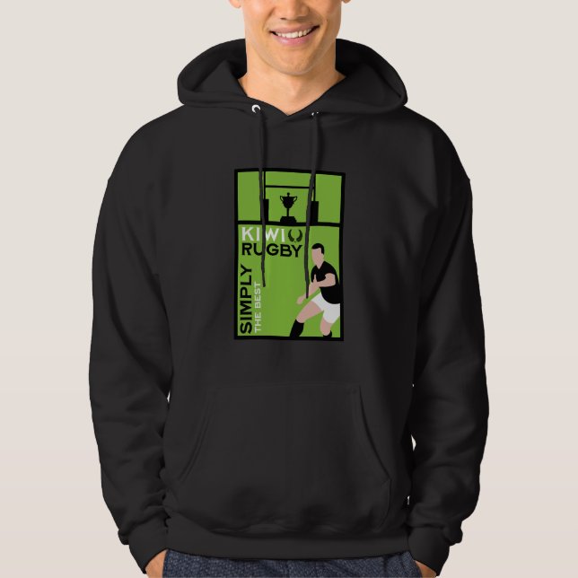Sudadera Arte de jugadores de rugby Kiwi NZ (Anverso)