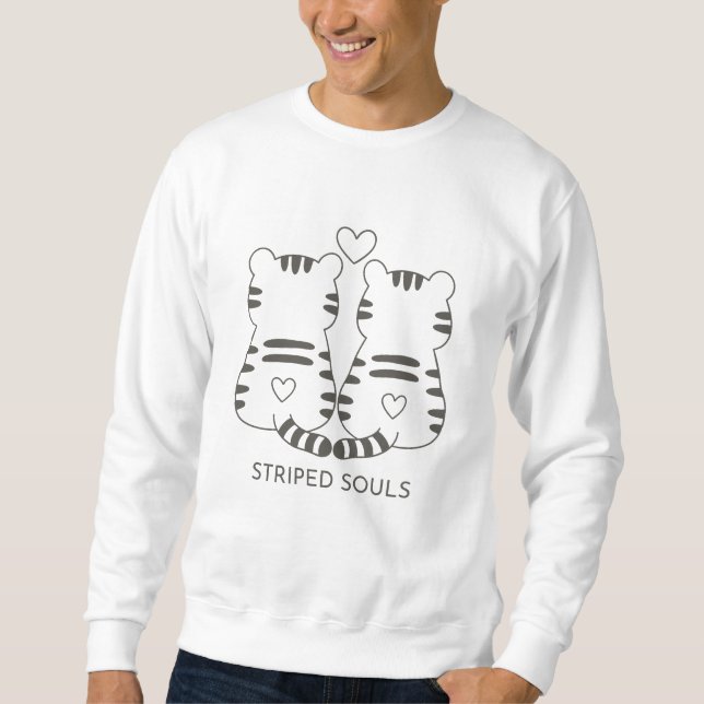 Sudadera Arte de la línea de la pareja del tigre bebé minim (Anverso)