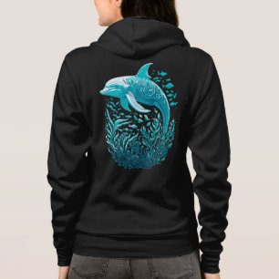 Sudadera Arte de la vida marina   Diseño gráfico delfín