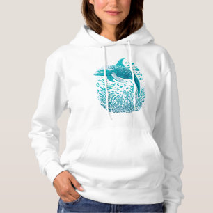 Sudadera Arte de la vida marina   Diseño gráfico delfín