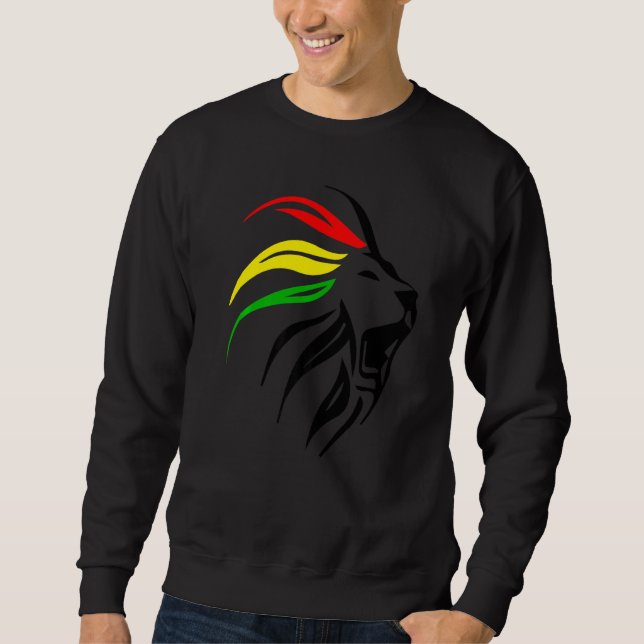 Sudadera Arte De León De Reggae Rasta Para Rastafari (Anverso)